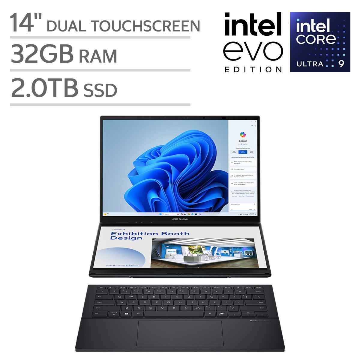 ASUS Zenbook DUO 14″ WUXGA OLED Touch Laptop Ultra 9 285H 32GB RAM 2TB SSD W11