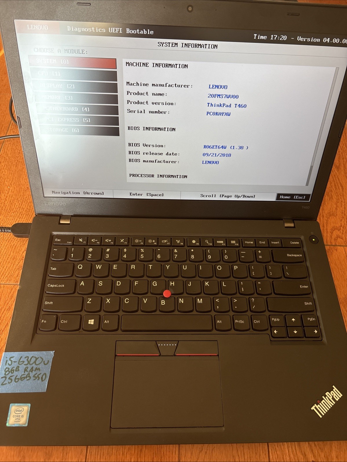 Lenovo ThinkPad T460 14 Inch ( 256GB SSD, Intel Core i5 6th Gen., 2.40GHz, 8GB )