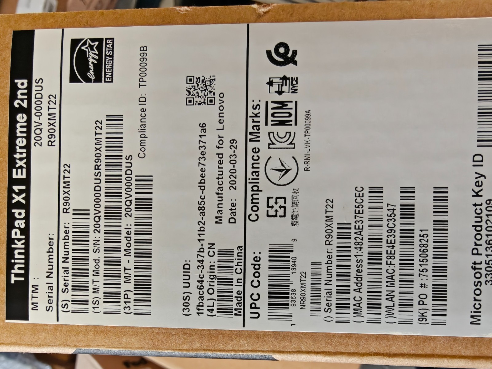 Lenovo ThinkPad X1 Extreme Gen 2 15.6″ FHD I7 GTX 1650 16GB 512GB SSD