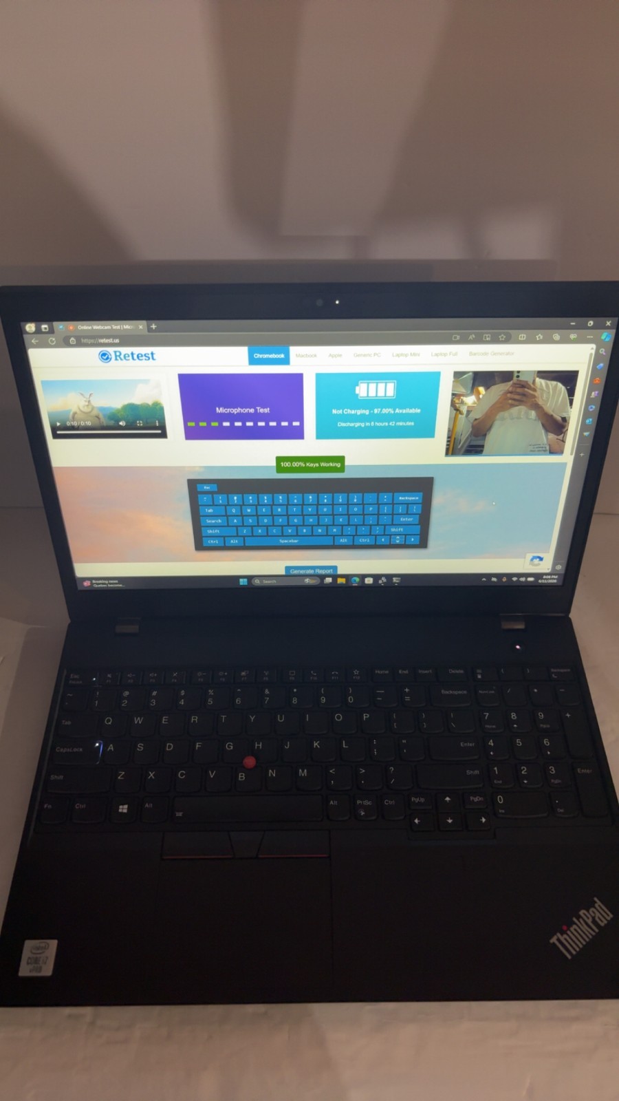 Lenovo ThinkPad P15v Gen 1 Touchscreen i7-10875H 16GB 512GB SSD Win11 Pro 15.6″