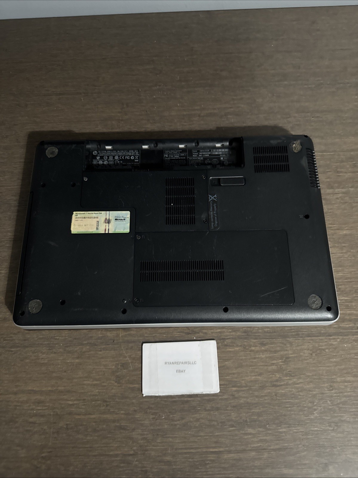 HP G62 T4500 Core 2 Duo 3GB RAM NO Battery