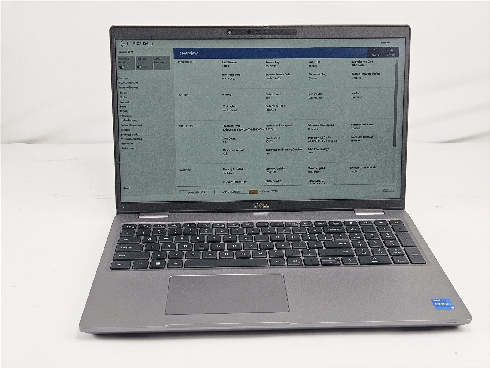 Dell Precision 3571 P104F 15.6″ i7-12800H 2.4GHz 16GB 256GB T600 Gray No OS