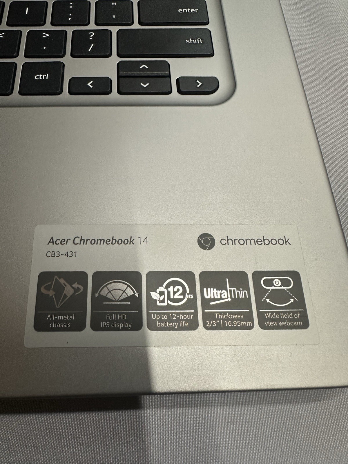Acer Chromebook 14 CB3-431-C7VZ 14″ Intel Celeron 4GB RAM 32GB eMMC ChromeOS
