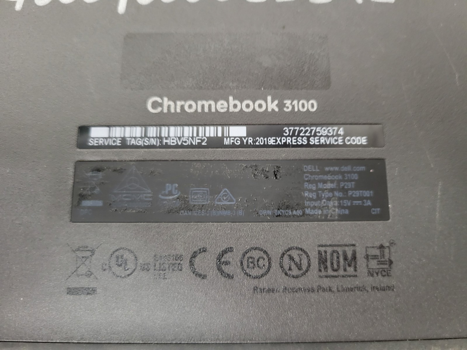 3x Dell Chromebook 3100 Intel Celeron N4000 4GB RAM 16GB SSD | LP530DS
