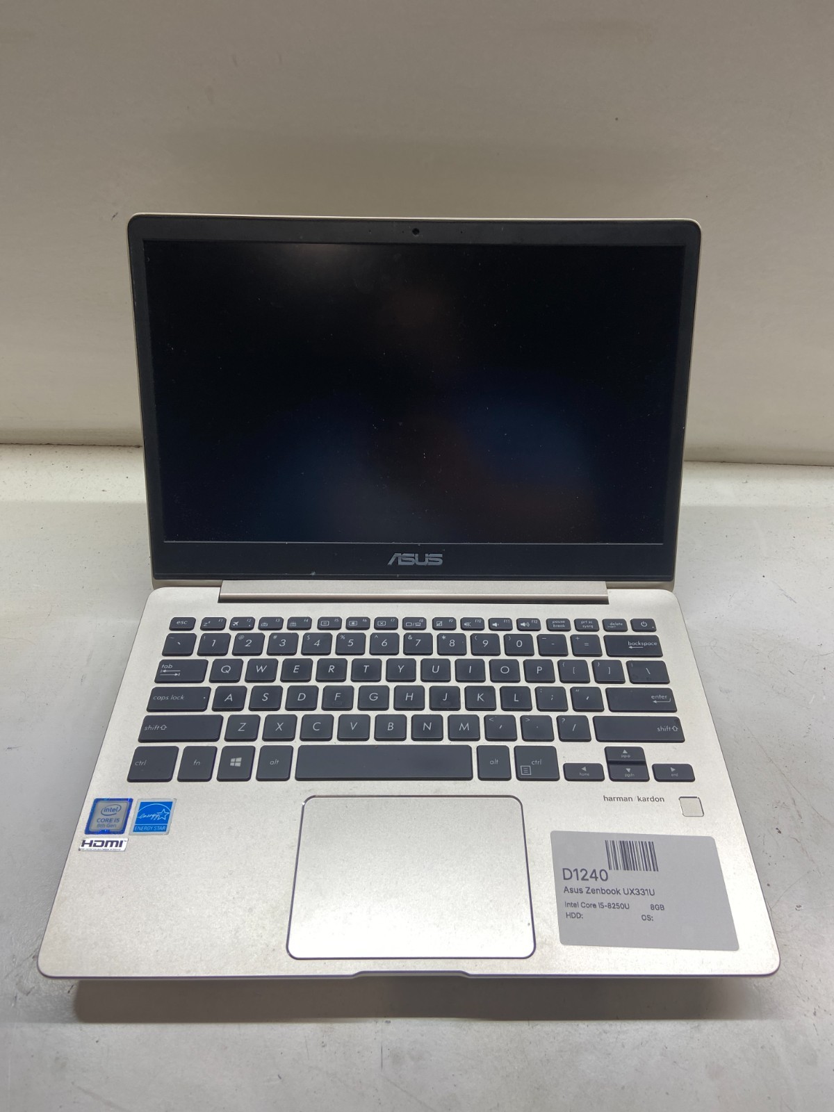 Asus Zenbook UX331U Intel Core i5-8250U 1.6GHz 8GB NO HDD