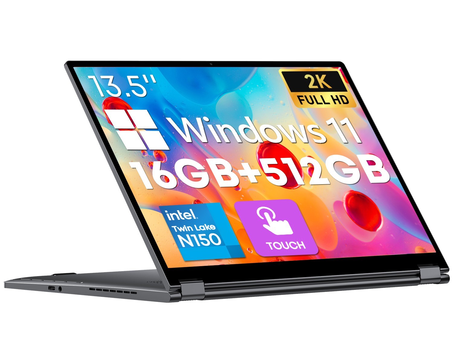 CHUWI Freebook 13.4” Intel N150 16GB/512GB Windows 11 Laptop PC 360° folding