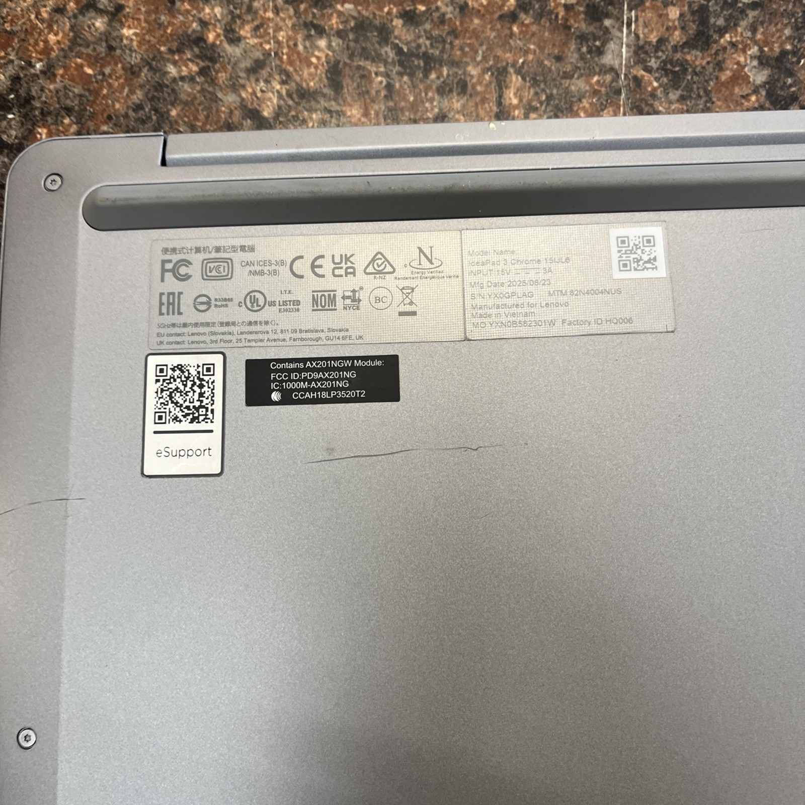 Lenovo IdeaPad 3 Chrome 15IJL6– 15.6″ FHD –Celeron N4500–4 GB RAM–64GB eMMC–Gray