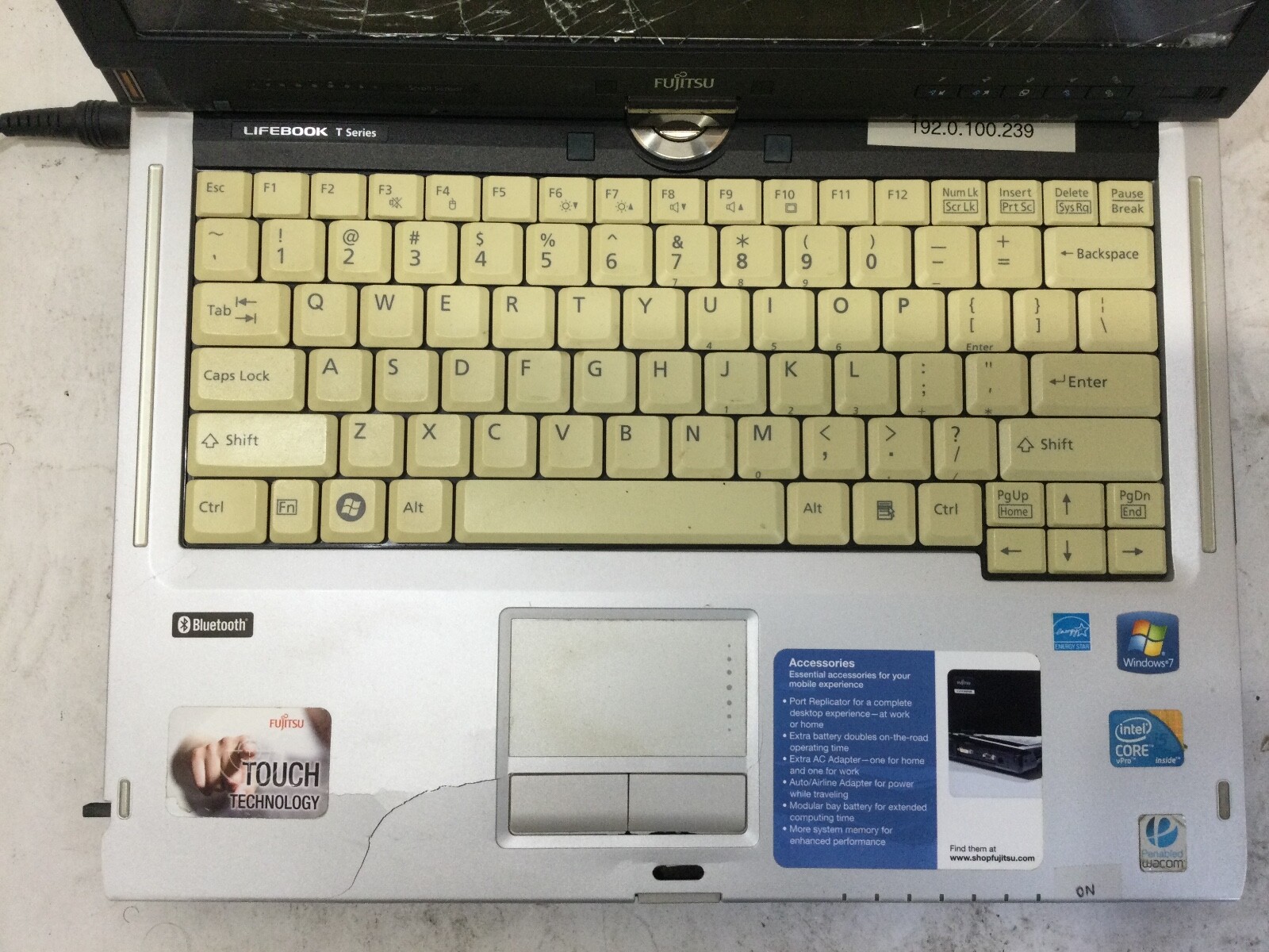 FUJITSU LIFEBOOK T SERIES T900 – INTEL I5 – 4GB RAM – FOR PARTS – READ DESC – BB