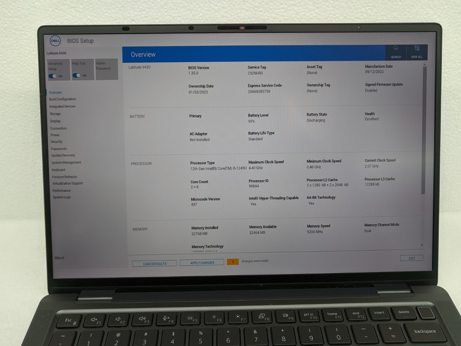 Dell Latitude 9430 Laptop 14″ Intel i5-12th Gen (32GB DDR5 RAM, 512GB NVMe)