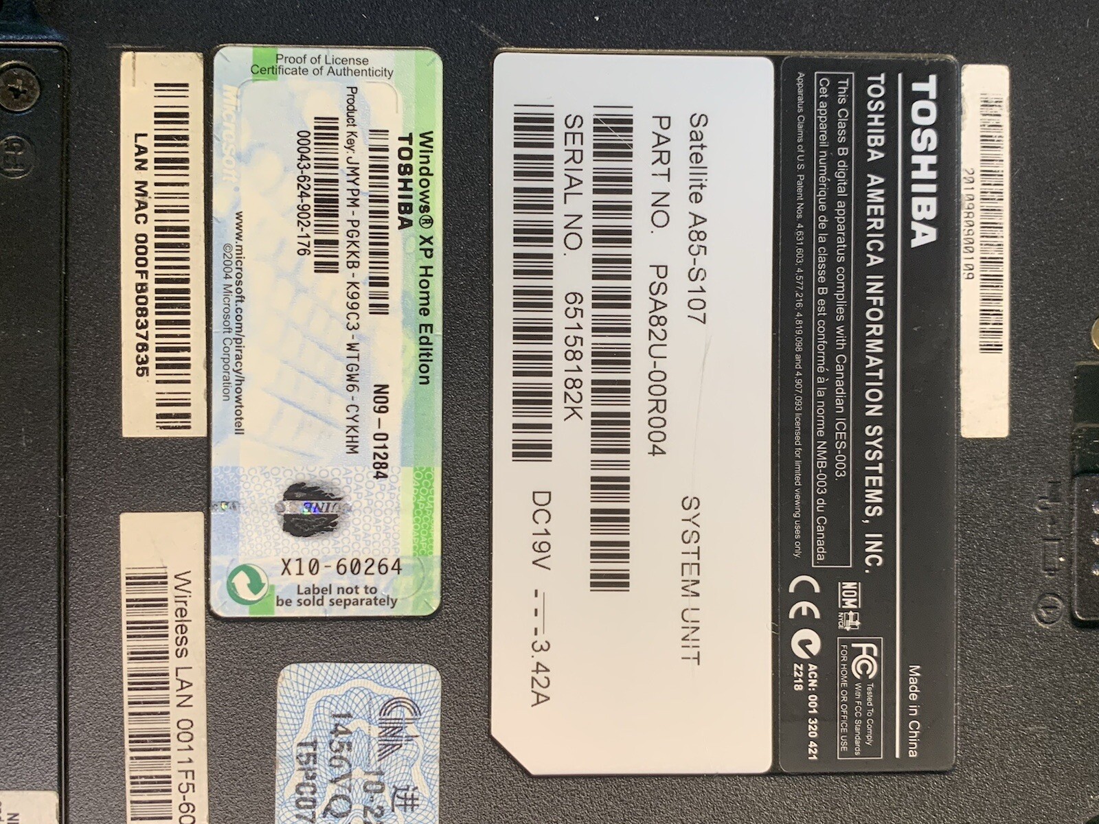 toshiba satellite a85 laptop for parts or repair
