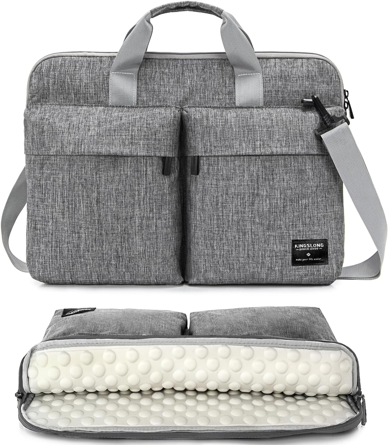 Slim 17.3 inch Grey Laptop Sleeve Case with Shoulder Strap for Acer Asus HP Leno