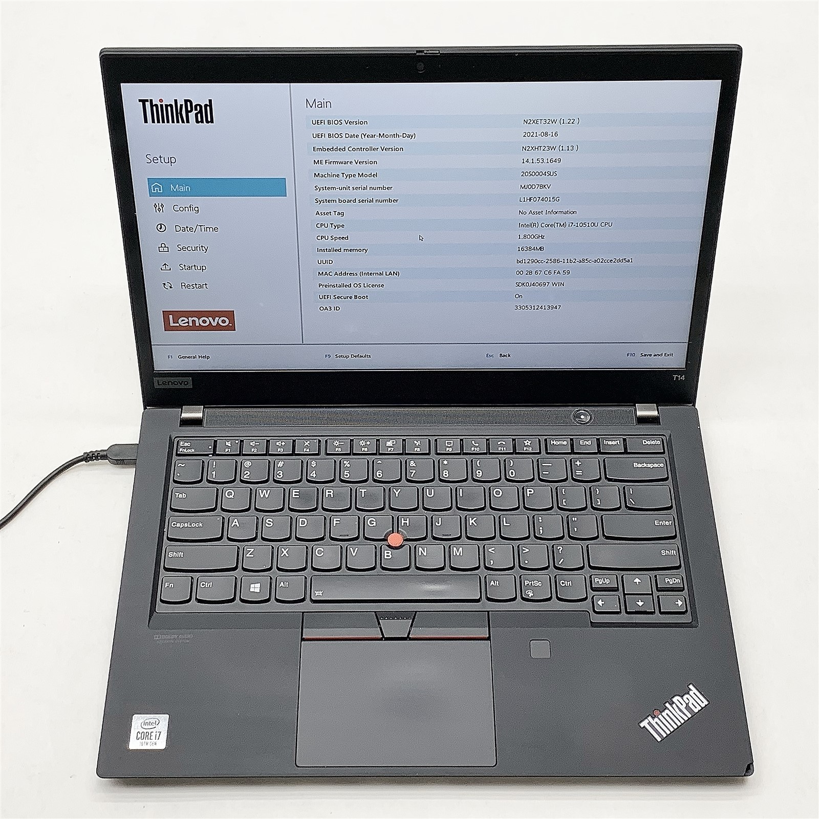 Lenovo ThinkPad T14 Laptop Intel Core i7 10510U 1.80GHZ 14″ FHD 16GB RAM NO HDD
