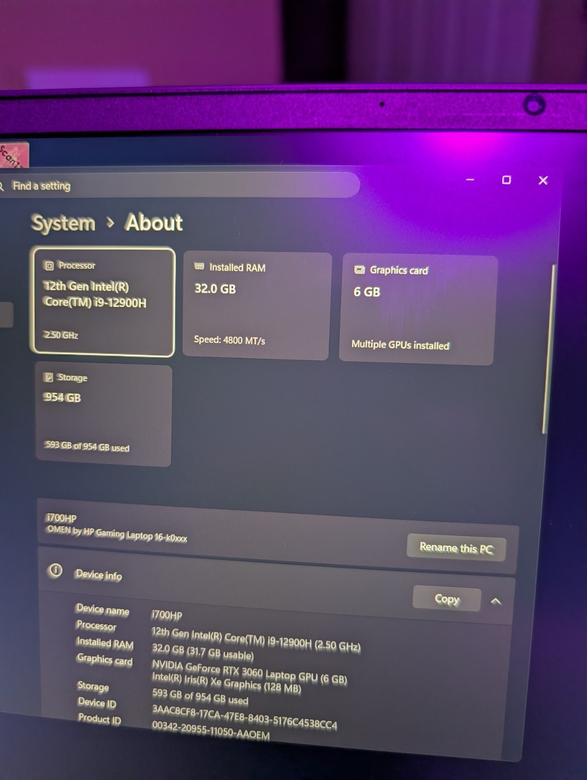 HP OMEN-16.1″QHD Gaming Laptop-12th Gen Intel Core i9-12900H-32GB Memory-RTX3060