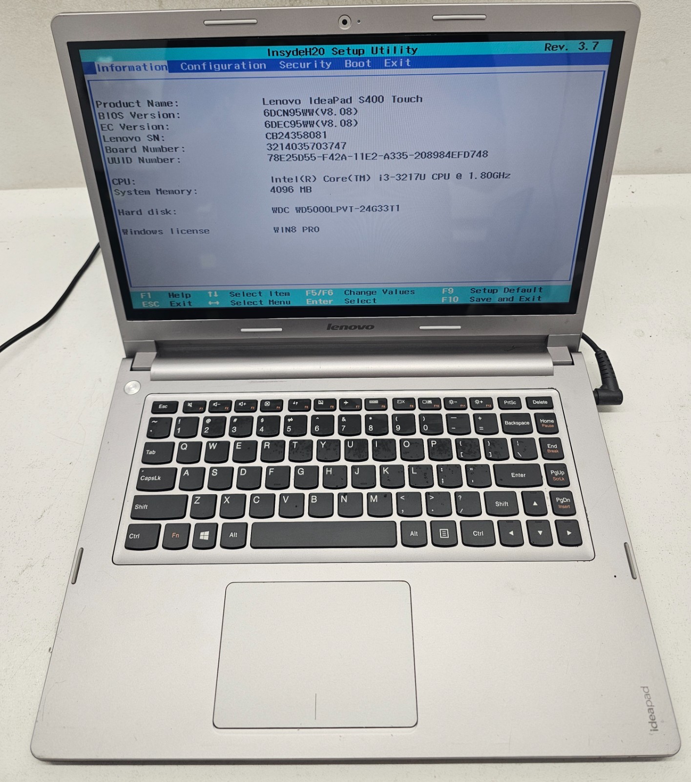 Lenovo IdeaPad S400 Touch Laptop Intel Core i3-3217U 4GB Ram 500GB NO OS (FL)
