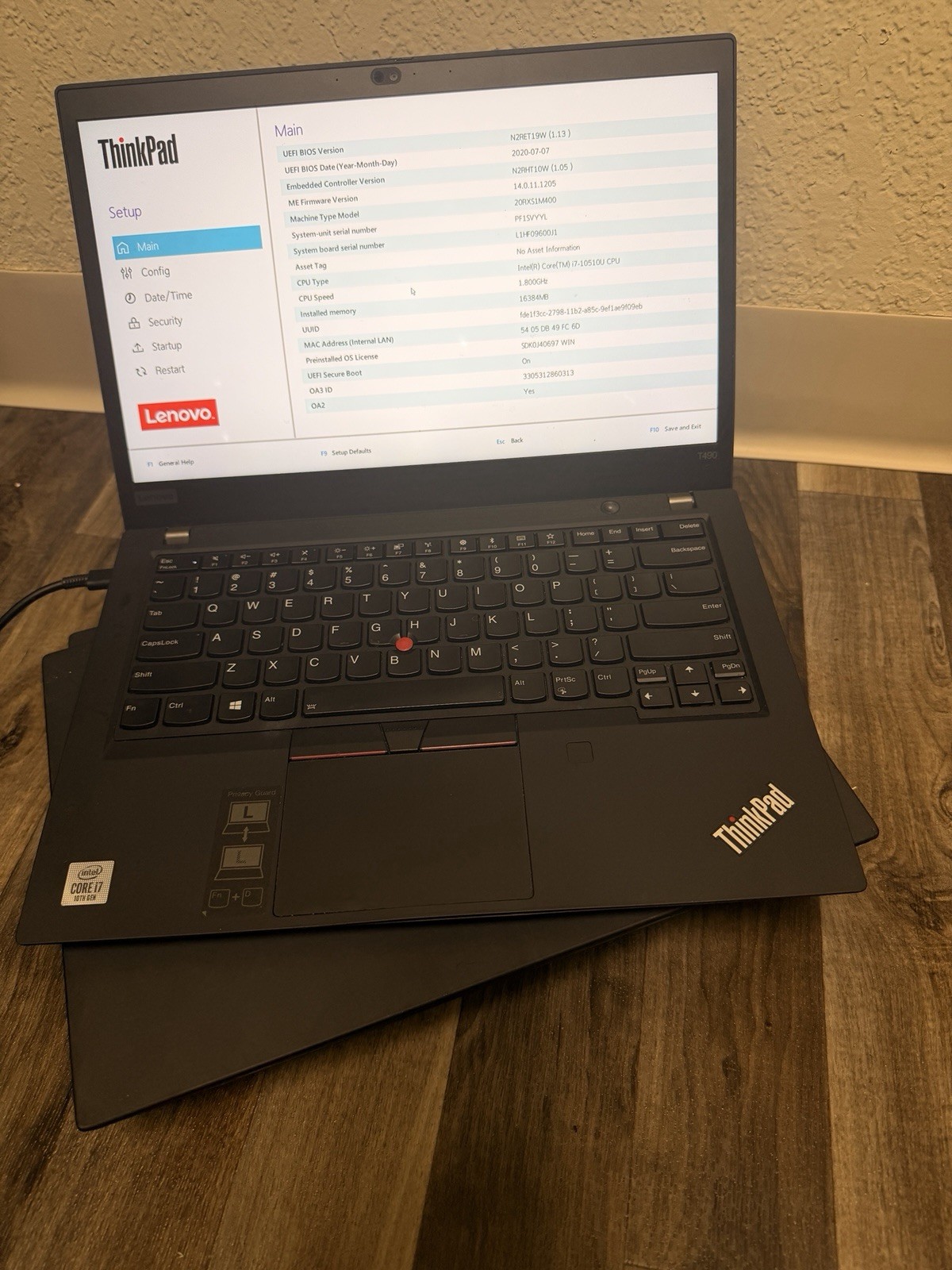 Lenovo ThinkPad T490 Core I7 10th Gen With 16gb Ram No SSD