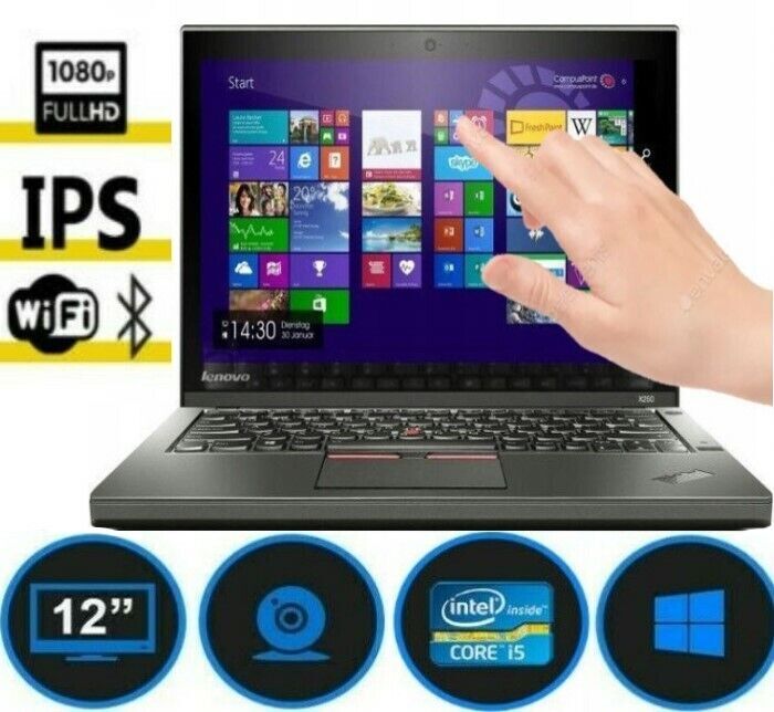 Lenovo ThinkPad X250 i5-5300U 4GB/8GB RAM SSD FHD IPS TOUCHSCREEN KAM