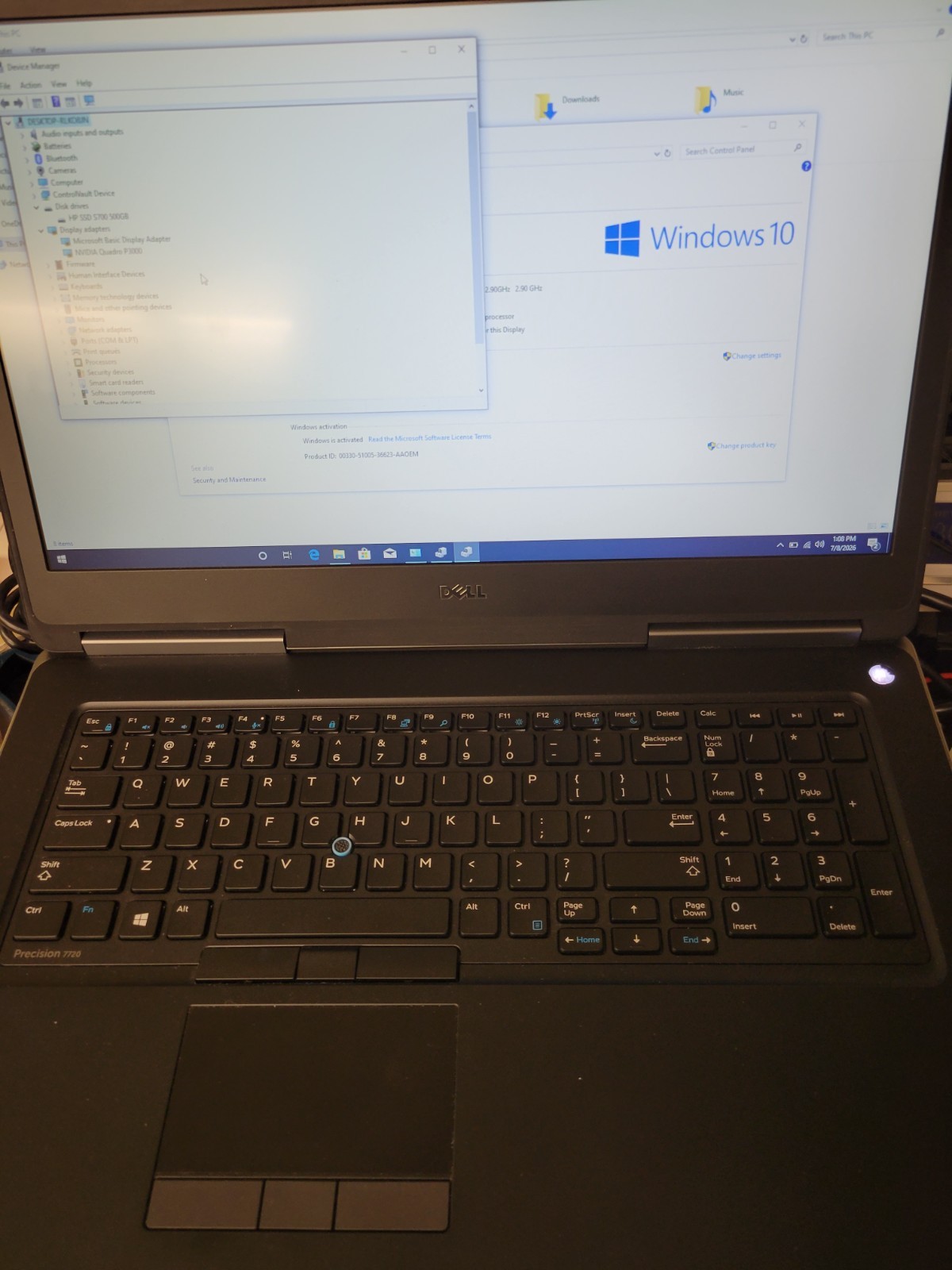 Dell Precision 7720 i7-7820HQ 2.90GHz 32gb Ram 500gb ssd no charger