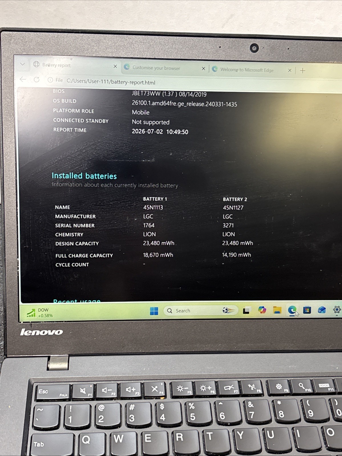 Lenovo ThinkPad T450s 14″ i5-5200U, 256GB SSD, 8GB RAM, FP Reader, Win 11 *NICE*