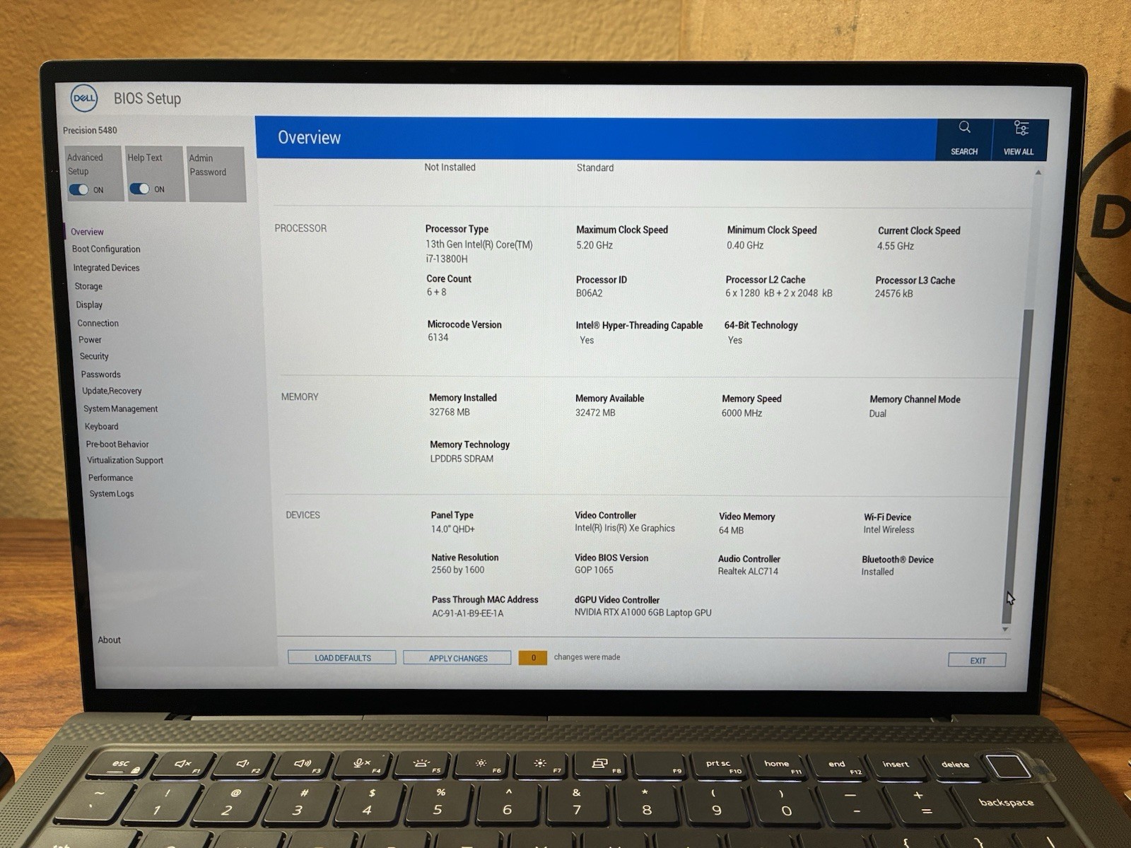 Grade A DELL Precision 5480 Laptop i7-13800H QHD+ TOUCH 32GB 1TB SSD RTX A1000!