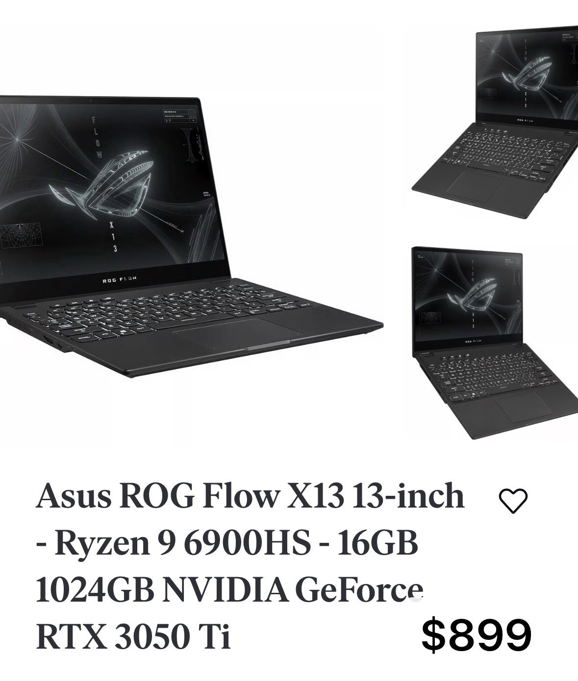 ROG Flow X13 Gaming Laptop NVIDIA GeForce RTX 3050 Ti, AMD Ryzen 9 5900HS, 1TB
