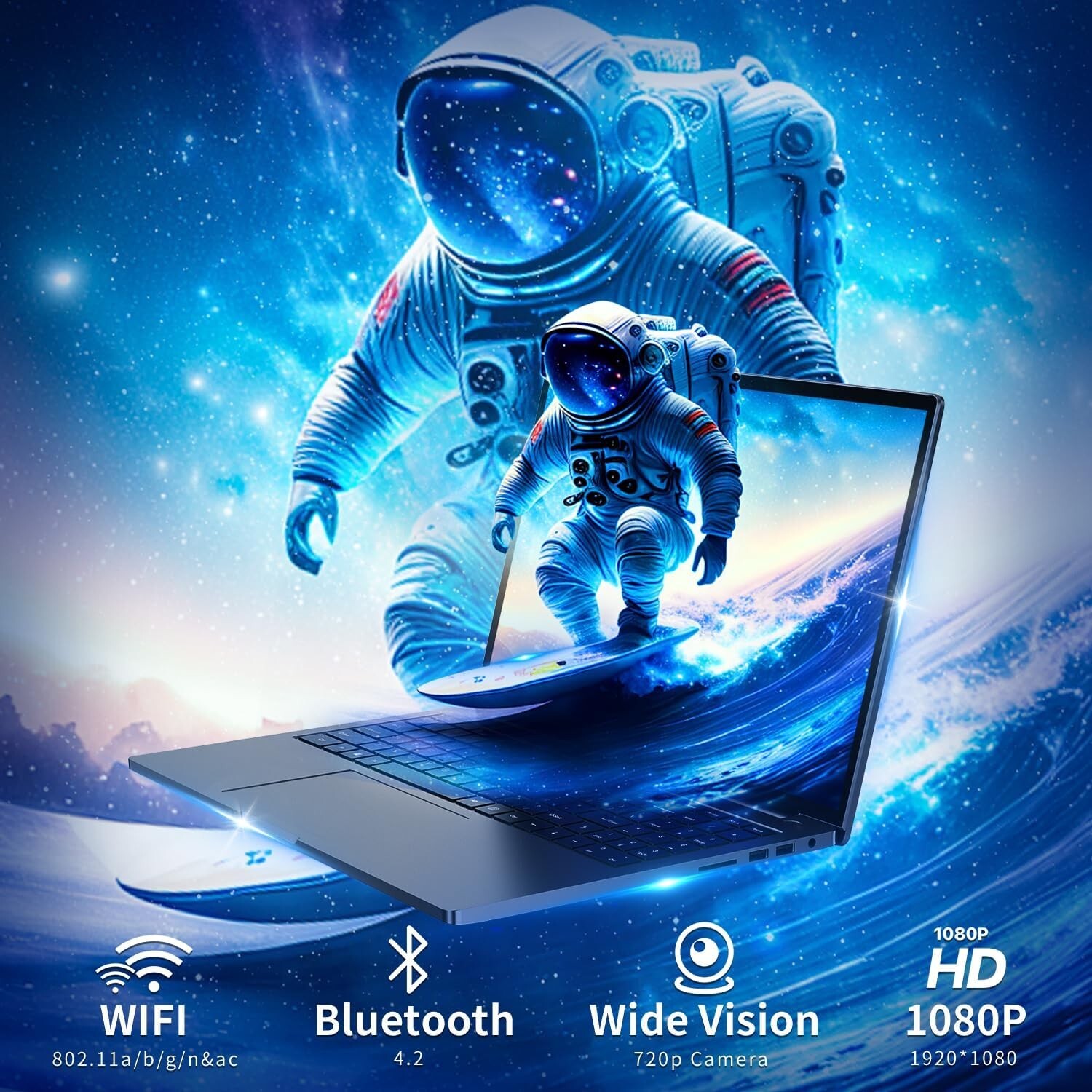 16 inch Laptop, 16GB DDR4 512GB SSD, Intel Quad-Core N95 Processor, up to 3.4Ghz