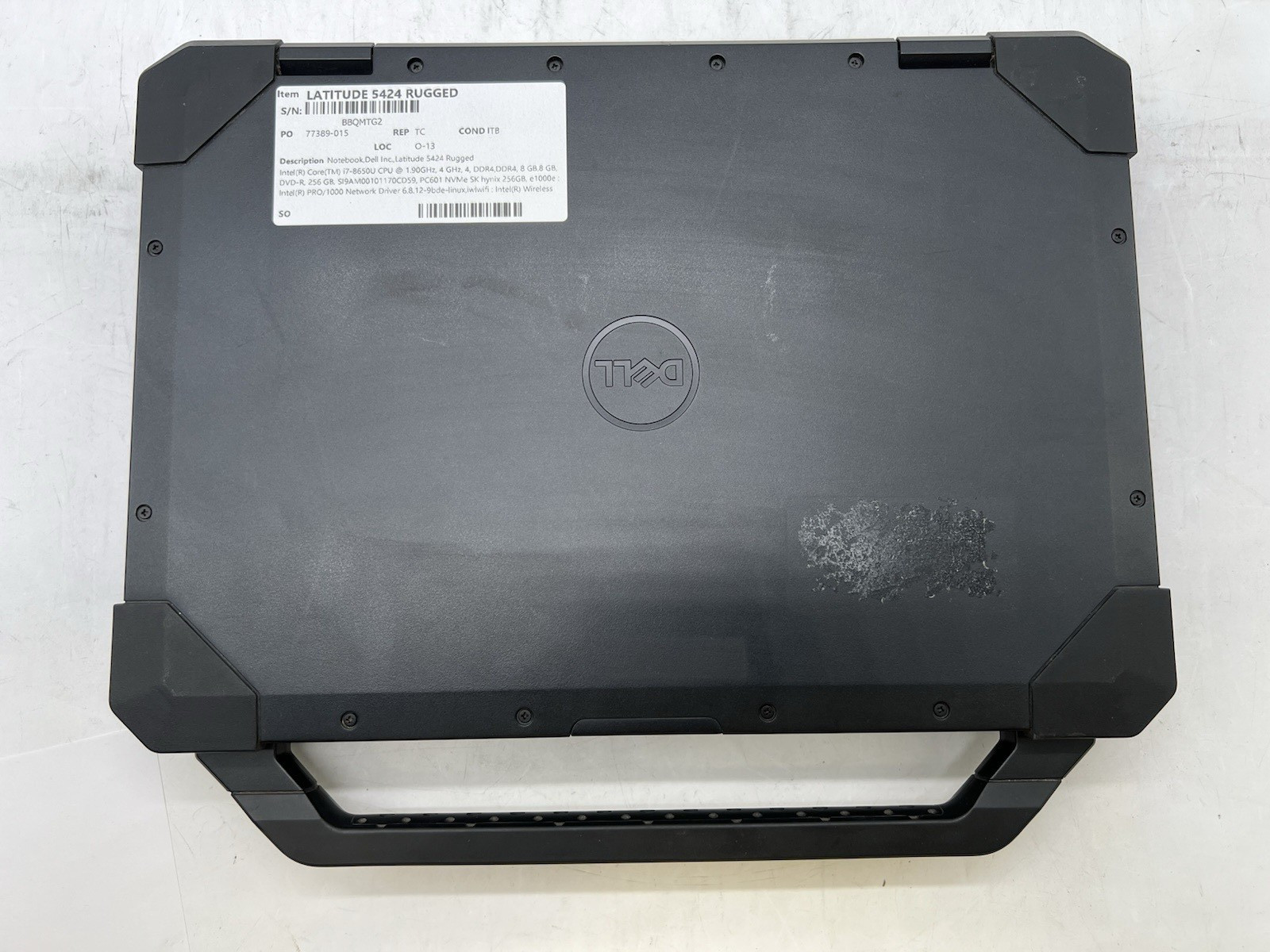Dell Latitude 5424 Rugged, i7-8650U, 1.90GHz, 16GB RAM, 256GB NVMe-No OS/Charger