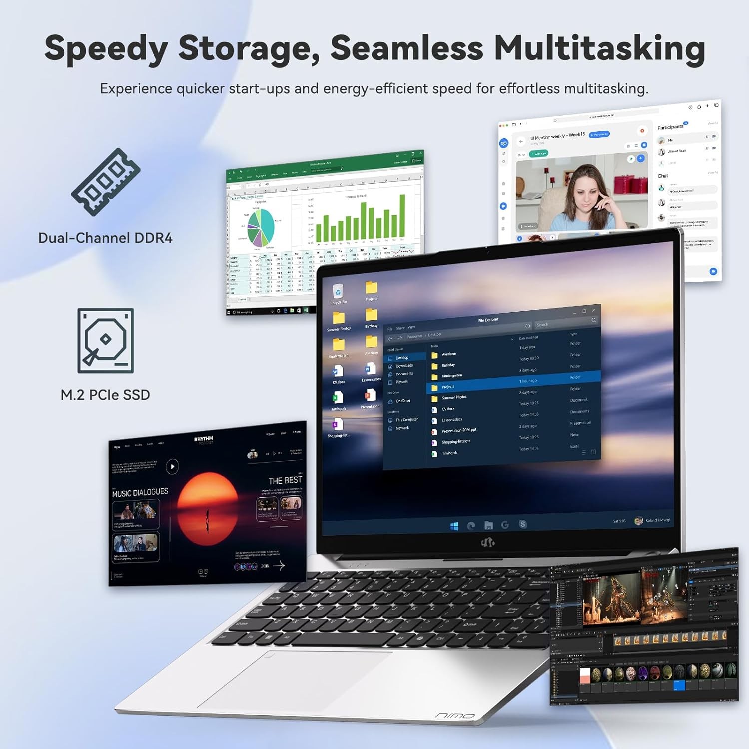 NIMO 15.6″ IPS FHD Student Laptop Intel i3-1215U Up to 4.4 GHz 8GB RAM 128GB SSD