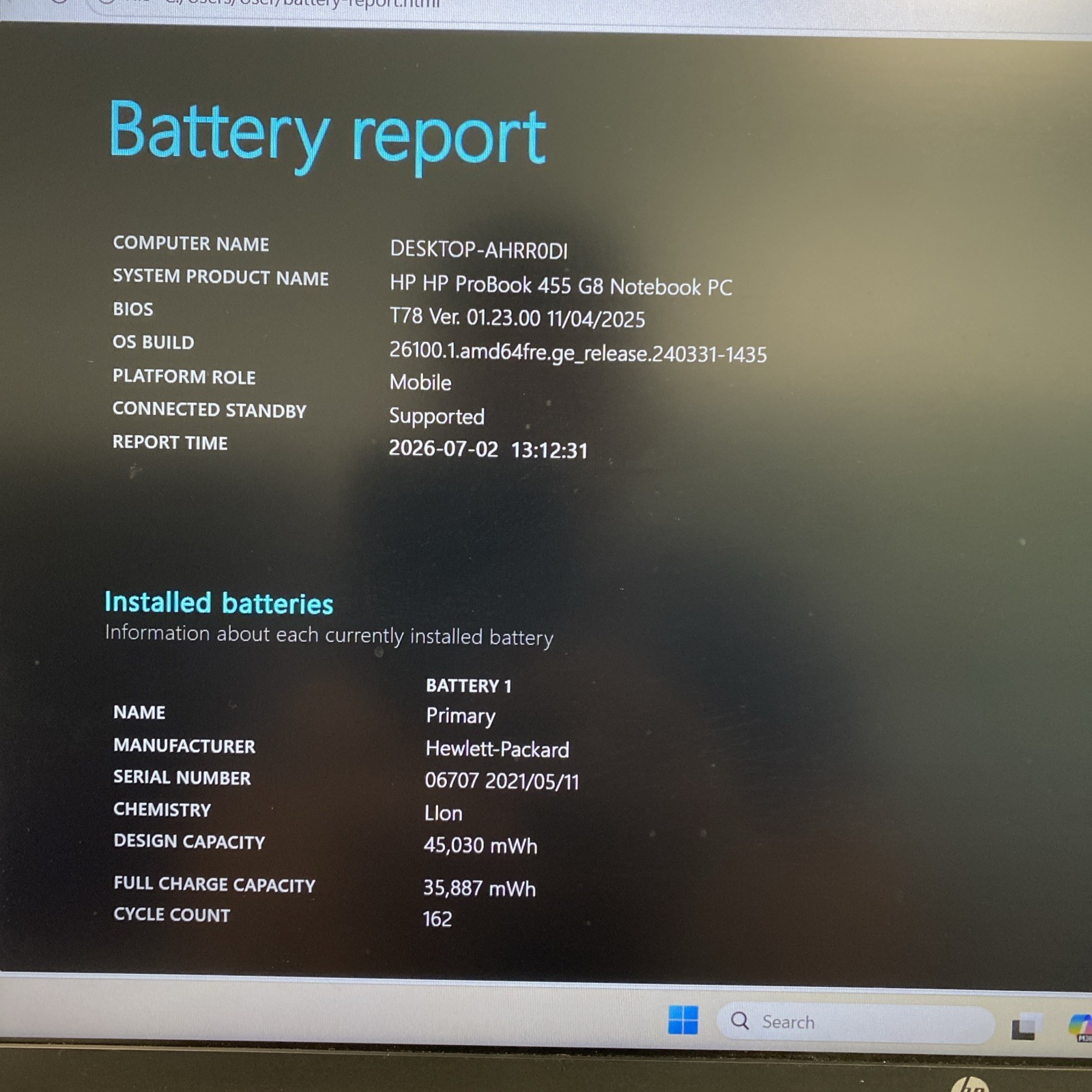 HP ProBook 455 G8 Ryzen 7 5800U 1.90 GHz 16 GB DDR4 512 GB NVMe Windows 11 Pro