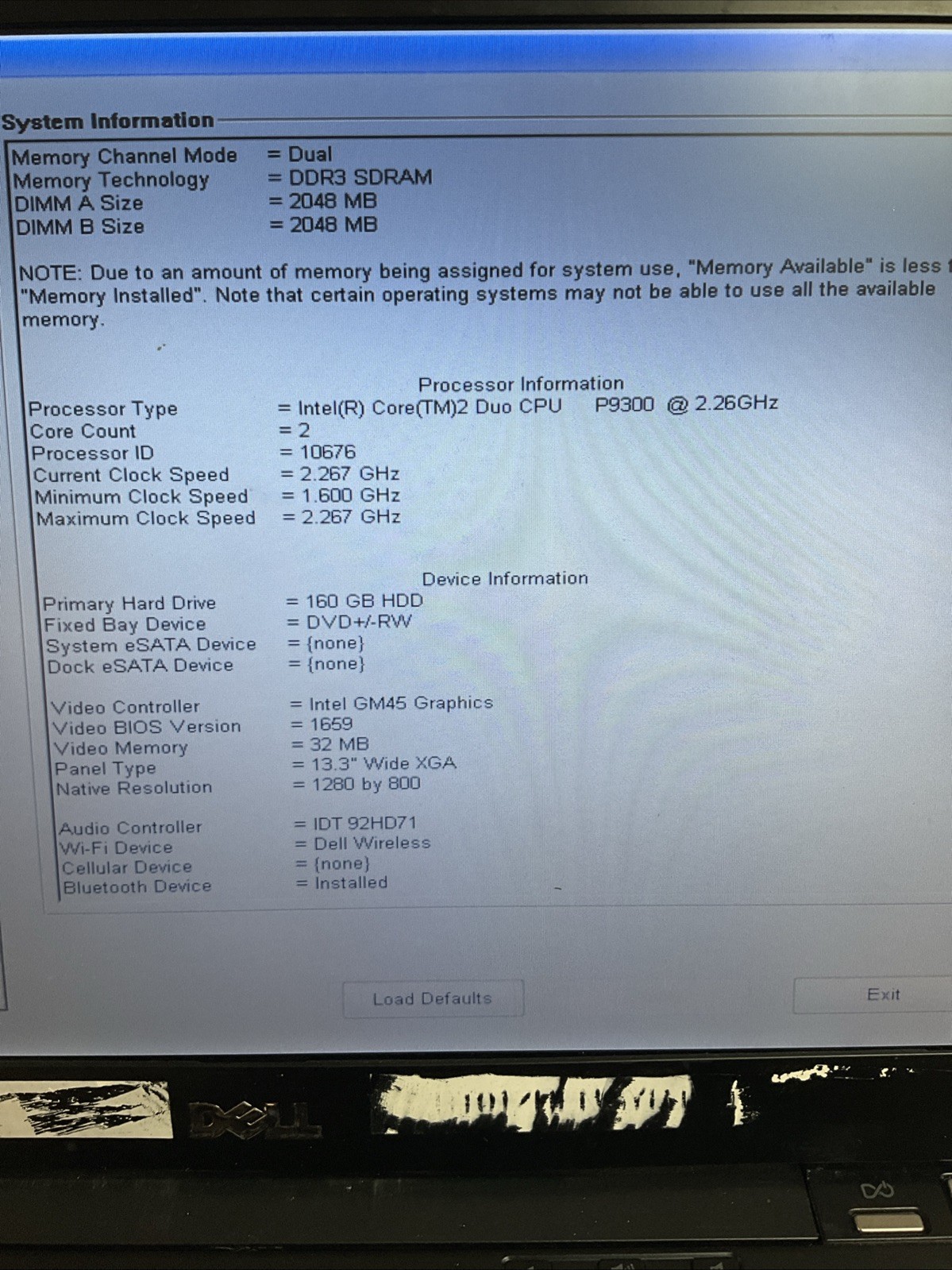 Dell Latitude E4300 Laptop Intel Core 2 P9300 2.26GHz