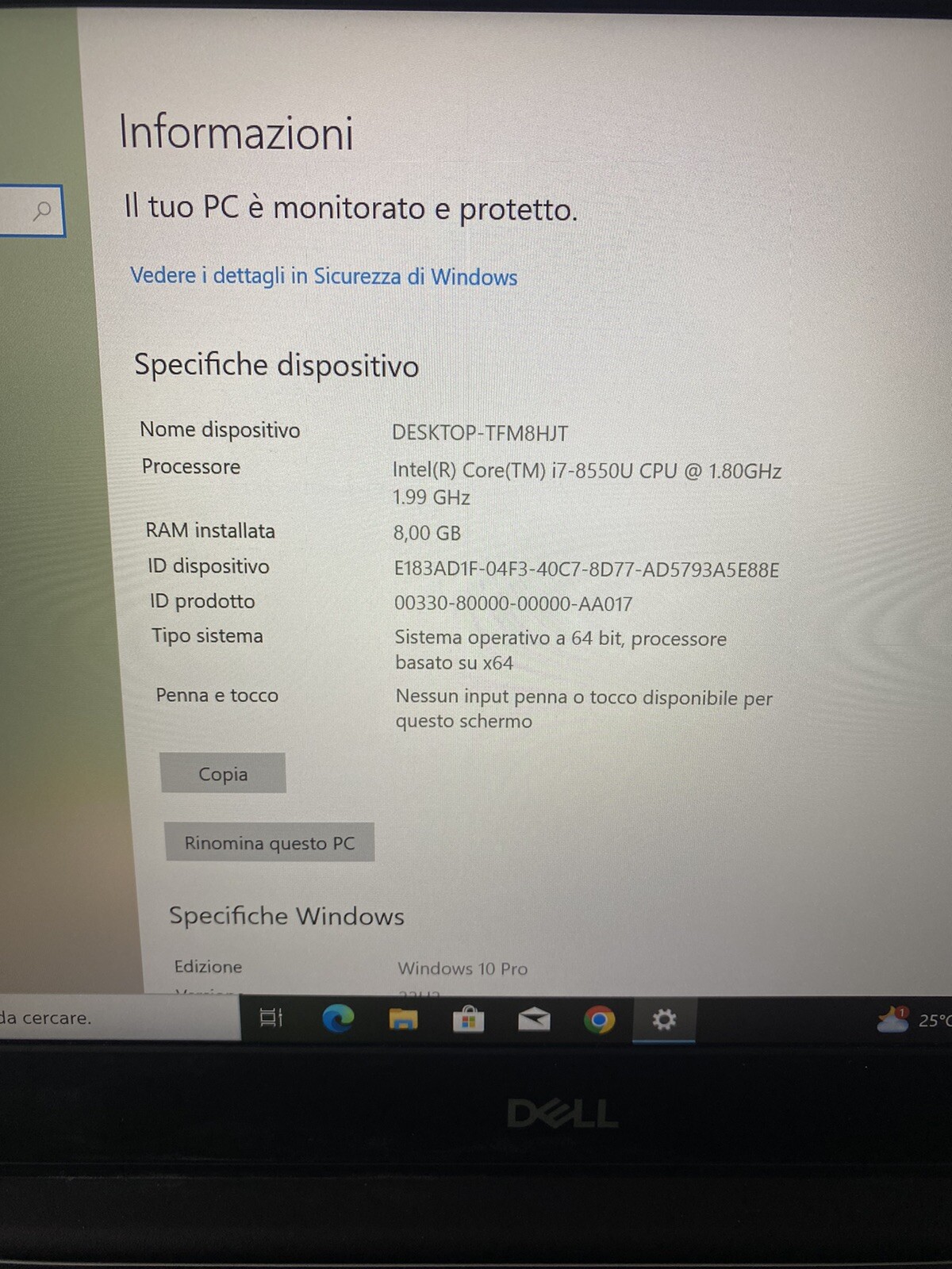 DELL ULTRABOOK TUO 5471 P88G 14″ INTEL i7-8550U 1.80GHz 8GB RAM 256GB WIN 10
