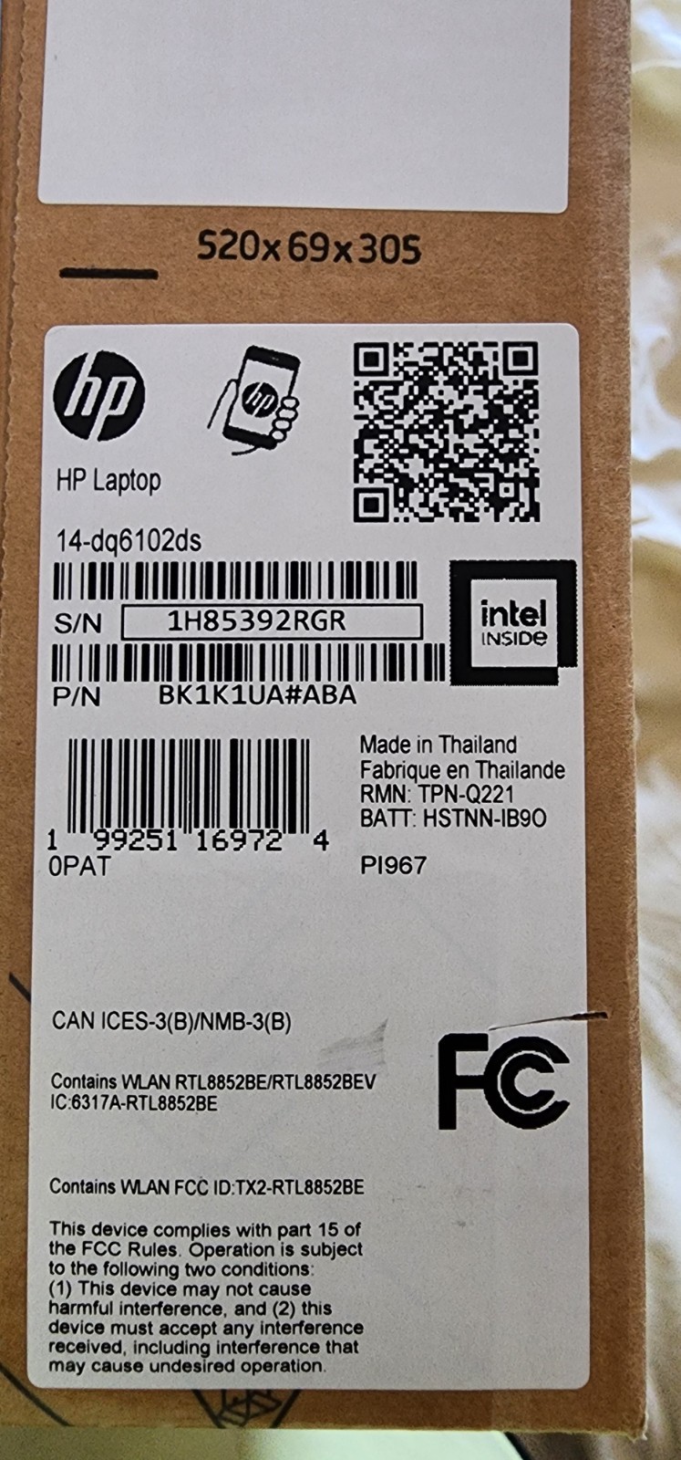 Hp Laptop 14-dq6102ds
