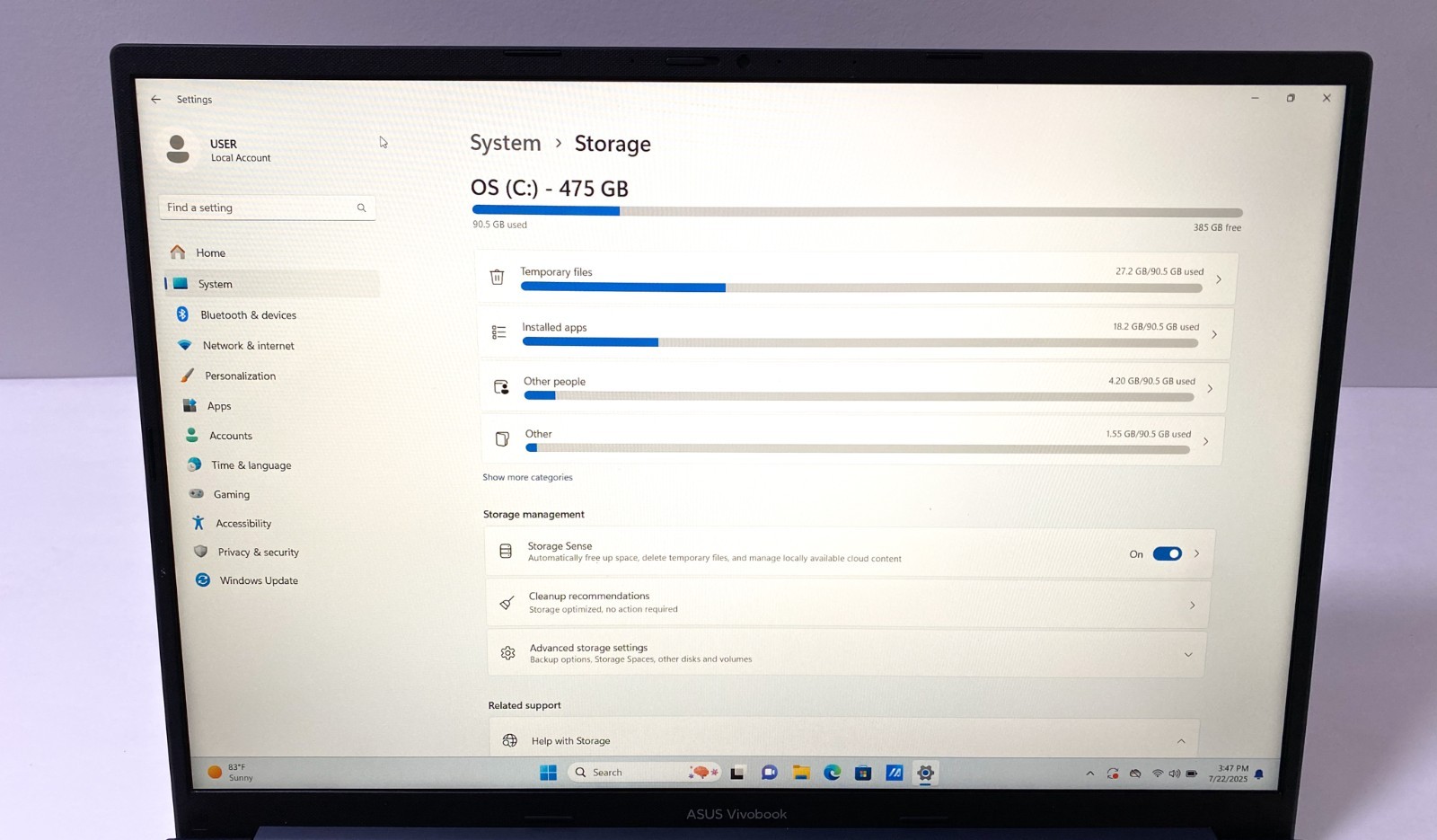 ASUS VIVOBOOK 16X M1603Q 16″ AMD RYZEN 7 5800HS 3.20GHZ 512GB SSD 12GB W11