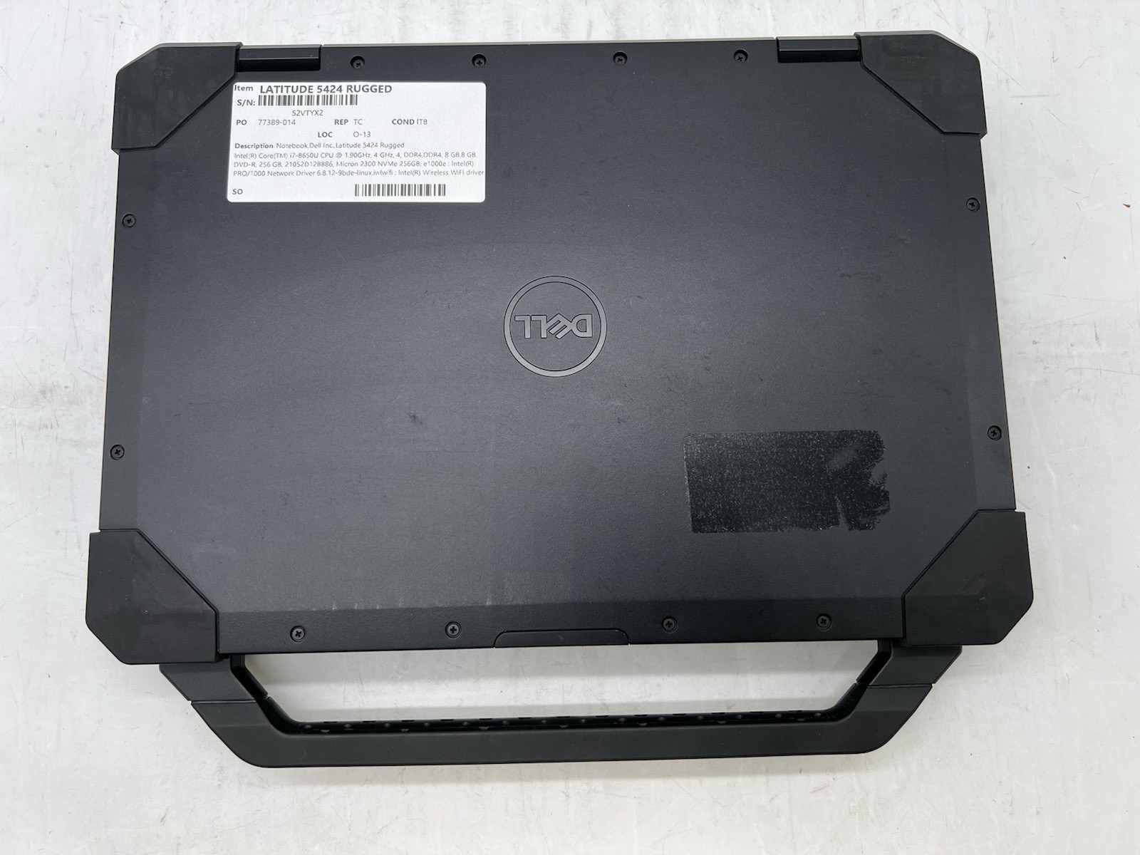 Dell Latitude 5424 Rugged, i7-8650U, 1.90GHz, 16GB RAM, 256GB NVMe-No OS/Charger