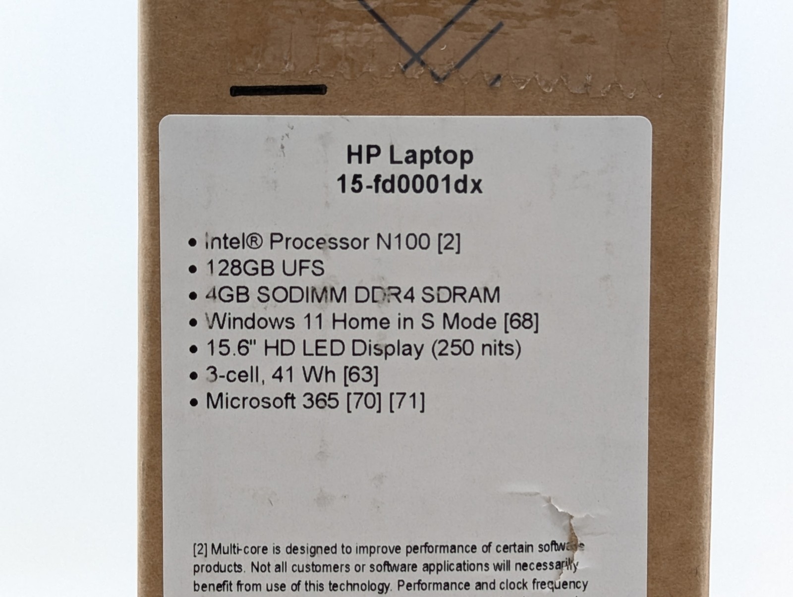 HP Laptop 15-fd0001dx 15.6″ Intel N100 4GB RAM 128GB UFS Windows 11