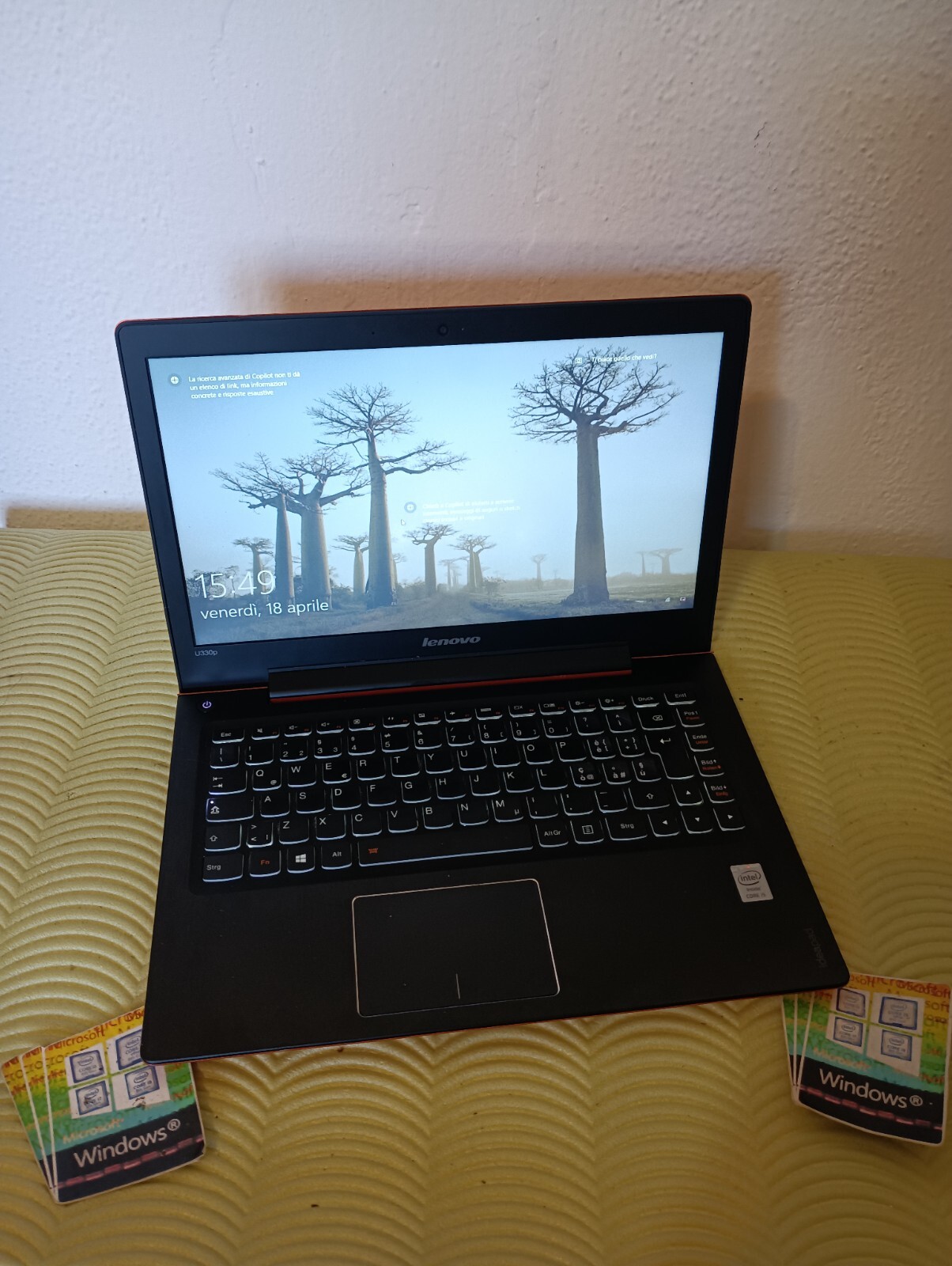 LENOVO IDEAPAD U330p 13.3″ 128gb m2 8GB I5-4210U WINDOWS 11 KEYS ILLUMINATED