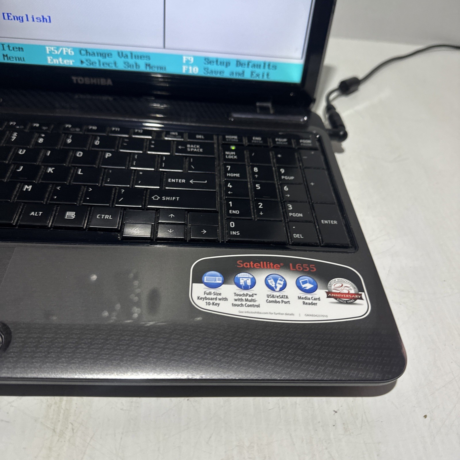 Toshiba Satellite L655 15″ Laptop AMD Athlon II P340 3gb Ram No HDD Boots Bios