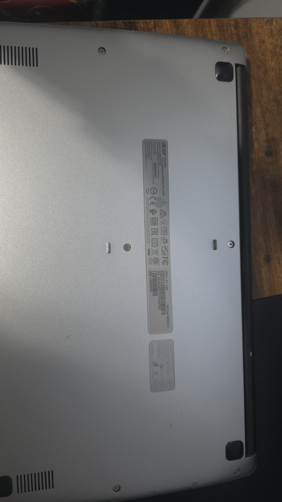 Acer Chromebook 315 15.6” (64GB eMMC Intel Laptop – Silver (NX.ATDAA.001)