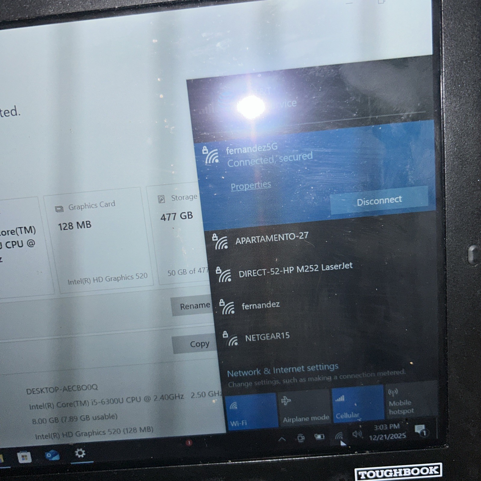 Panasonic Toughbook CF-54 mk2 Intel i5-6300U | 8 GB RAM No HDD Read!!