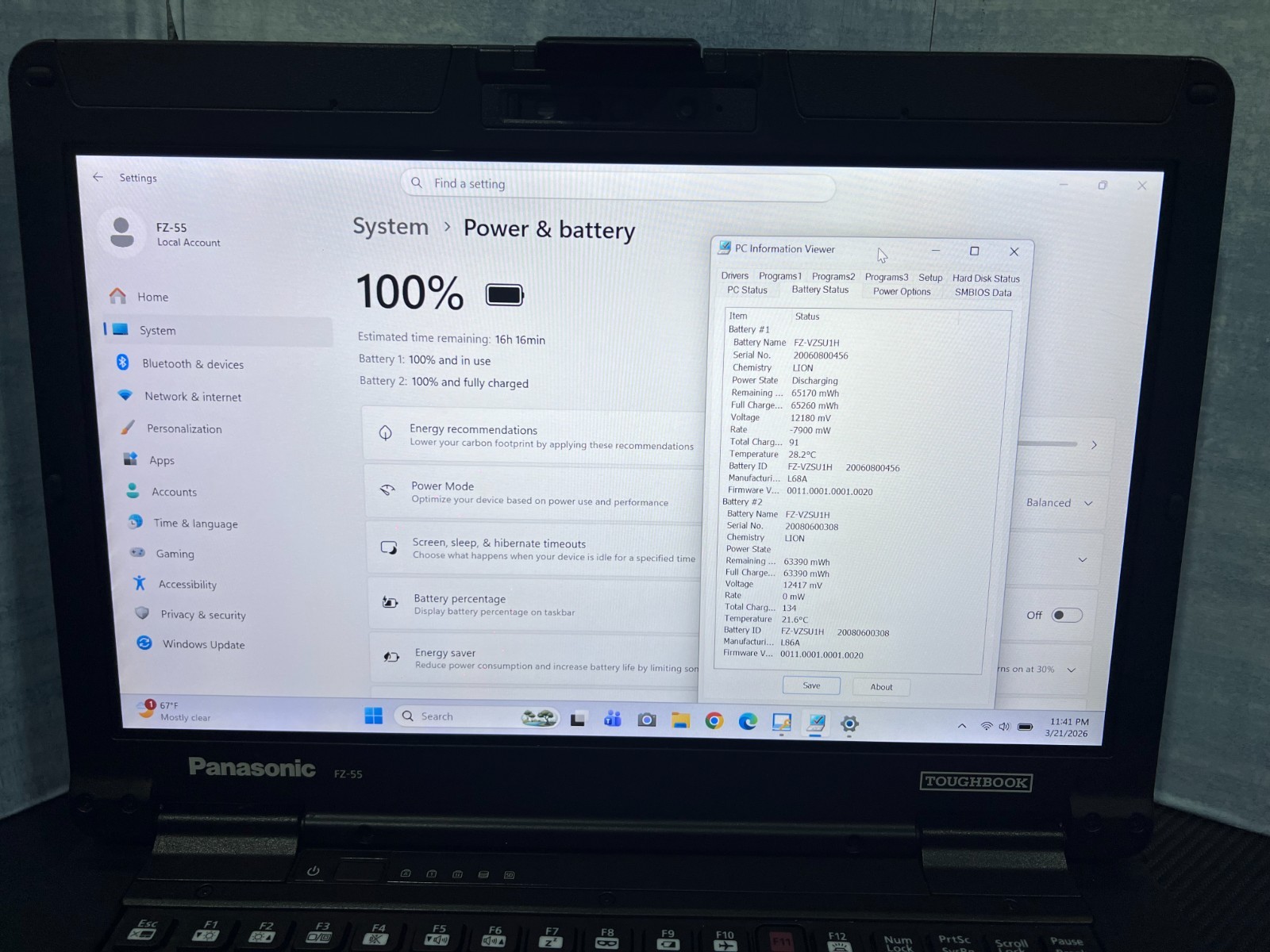 FZ-55CA60CVM, Intel core i7-8665U,512GB SSD,16GB Mem,HDMI, 4G LTE, GPS, 2 Batter