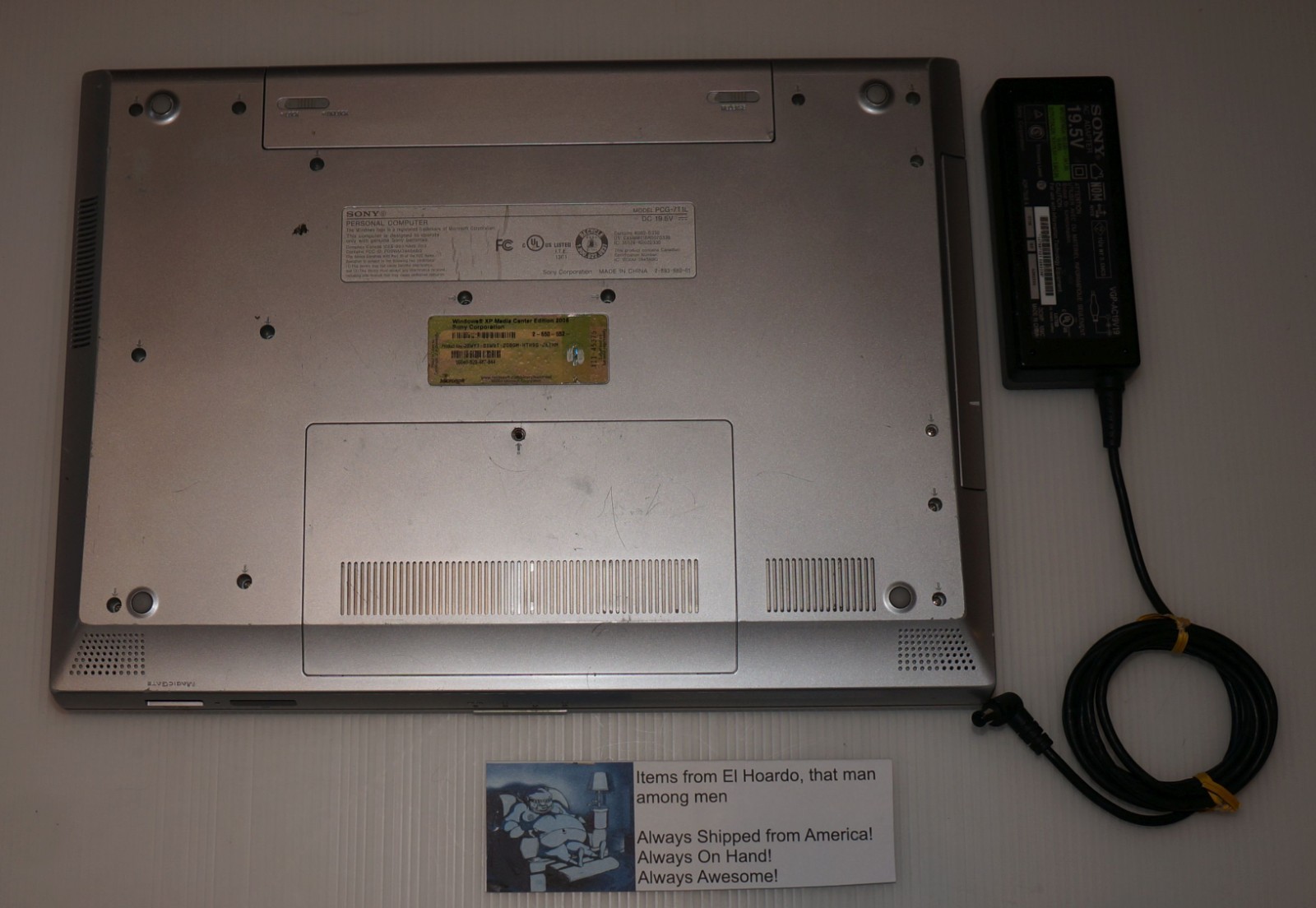 Sony Vaio VGN-N130G PCG-7T1L 512MB ram 80GB hdd 1.6ghz Core Duo Tested README