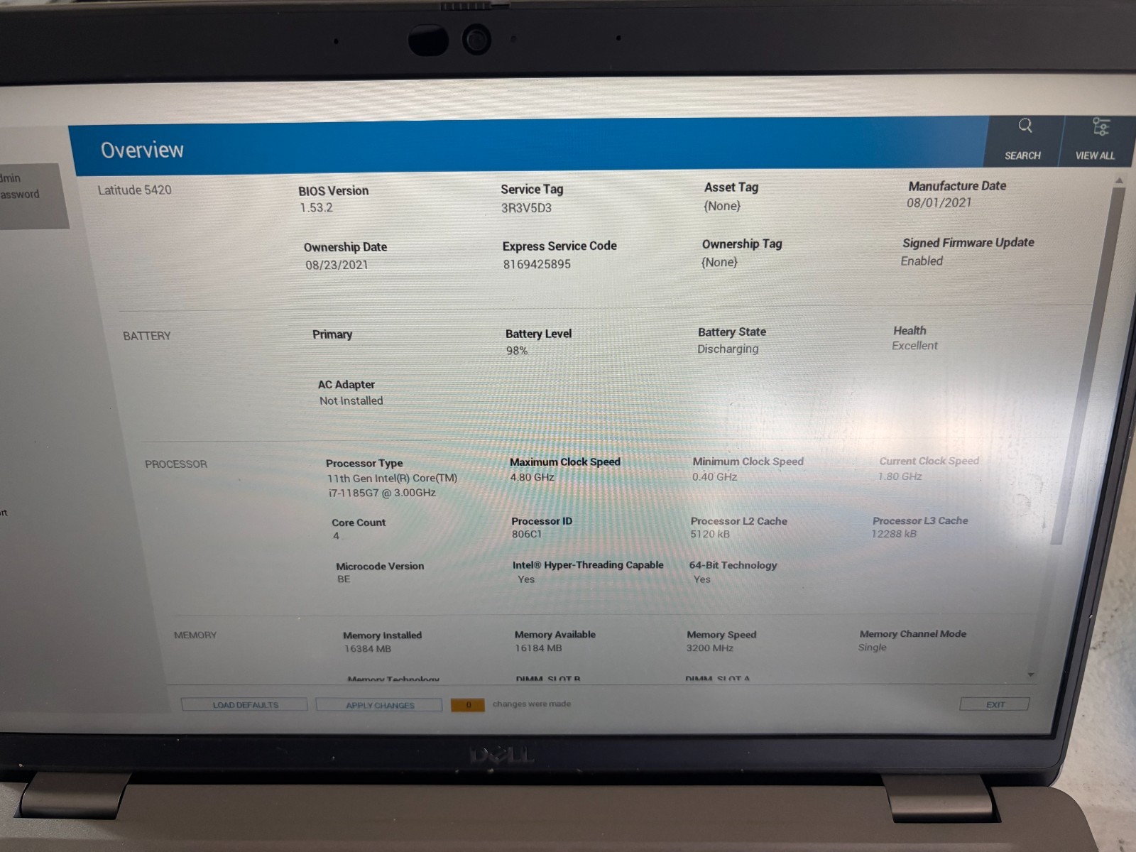 Dell Latitude 5420 Quad Core i7-1185G7 3.00GHz P137G Win 11 USB-C