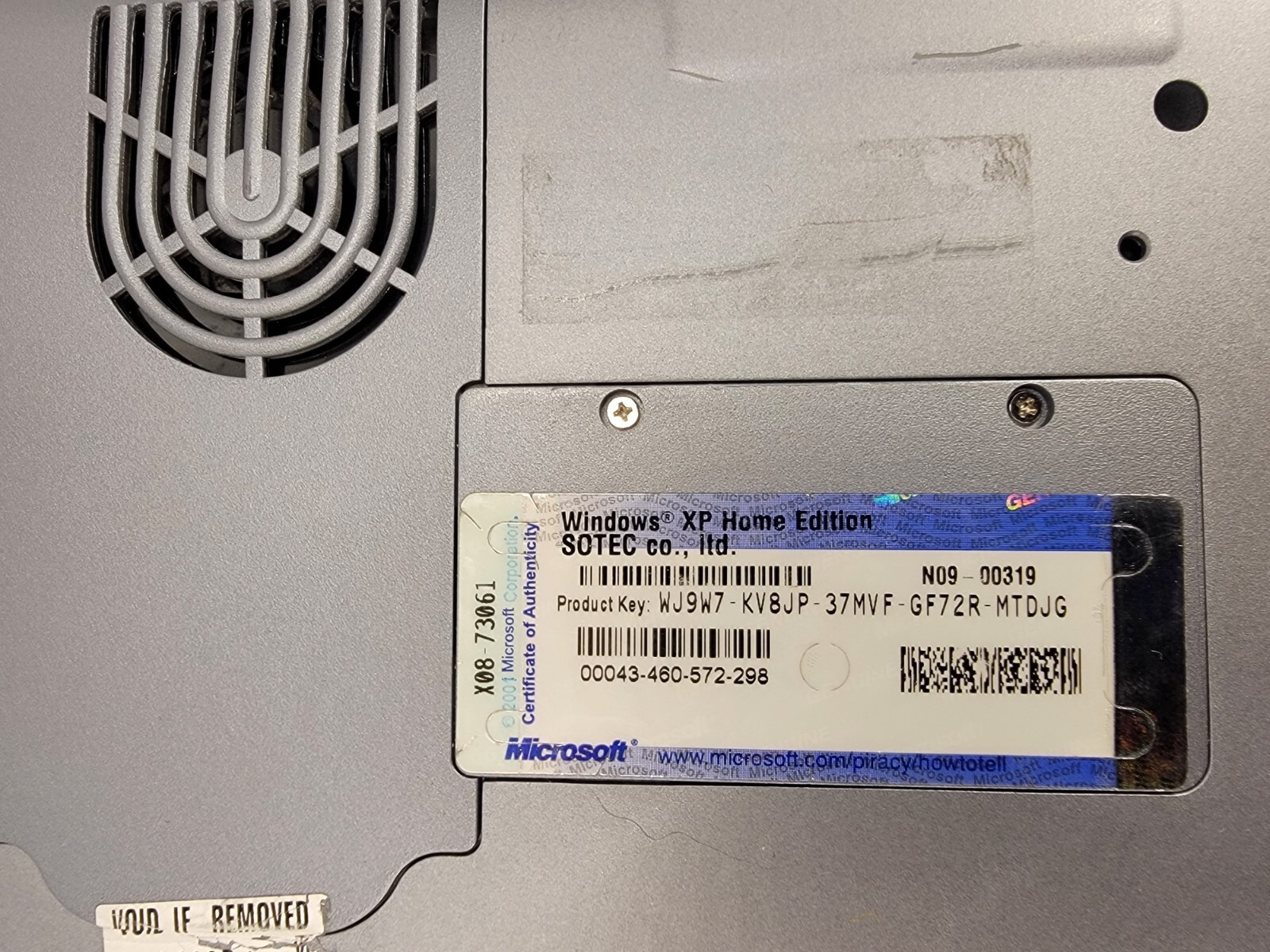 EXTREMELY RARE Windows XP Laptop, SOTEC Notebook 3000 3123XS UNTESTED