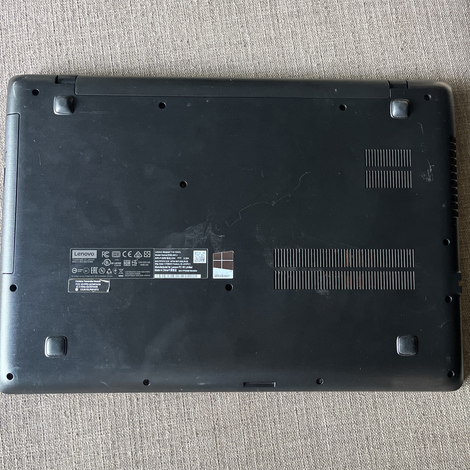 Lenovo IdeaPad 110 – 15ACL (MT_80TJ) 15.5 inch used laptop for parts/repair