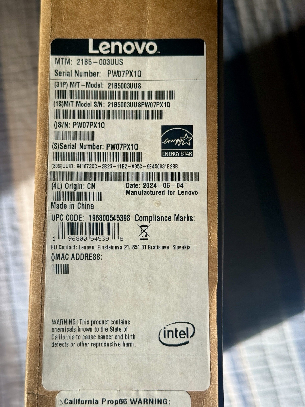 Lenovo ThinkPad X13 Gen 3 13.3” i5-1245U 8GB 256GB SSD Win 11 Pro Sealed