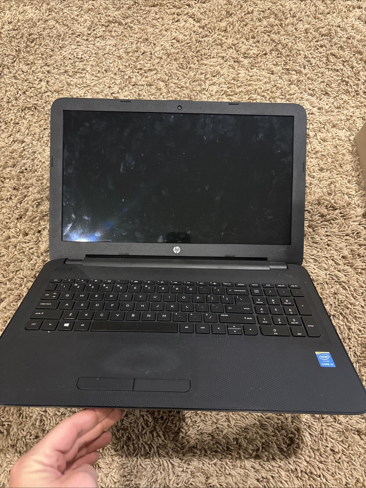 HP Notebook 15.6″ RTL8188EE Intel Core i3- Black UNTESTED SOLD AS IS