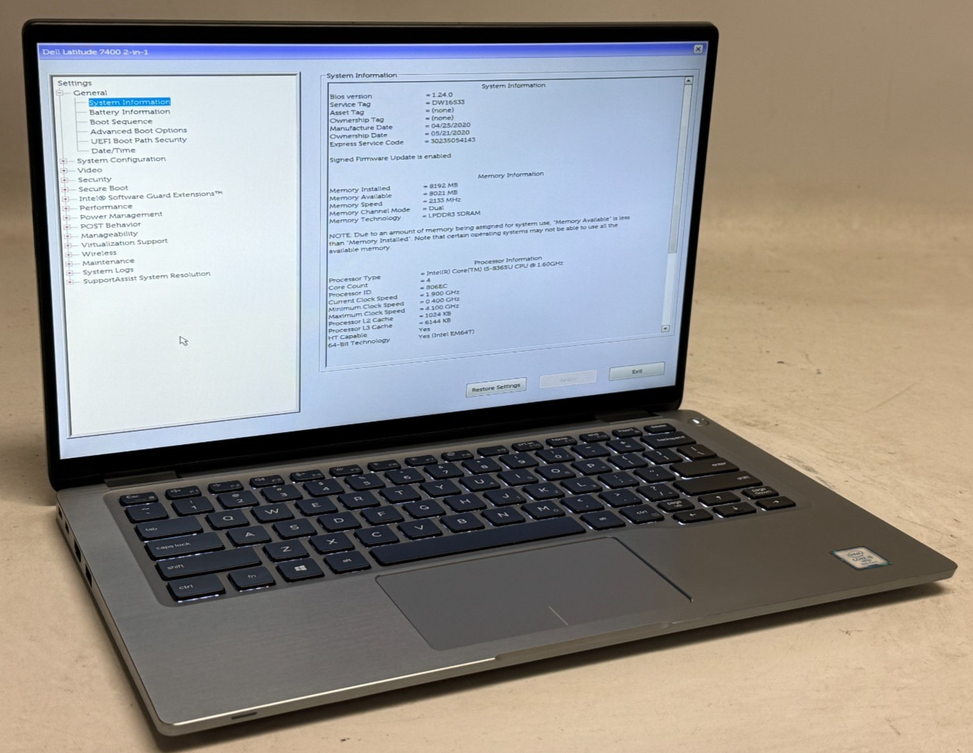 Dell Latitude 7400 2in1 14″ (i5-8365u – 8GB RAM – 512GB SSD – Win11Home)