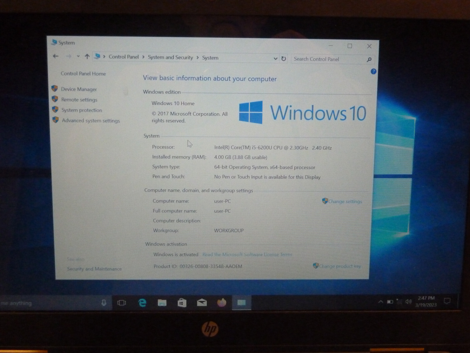 HP Probook 640 4GB, Intel i5, 2.5GHz, 250GB HDD, 14.1 inch Laptop Windows 10