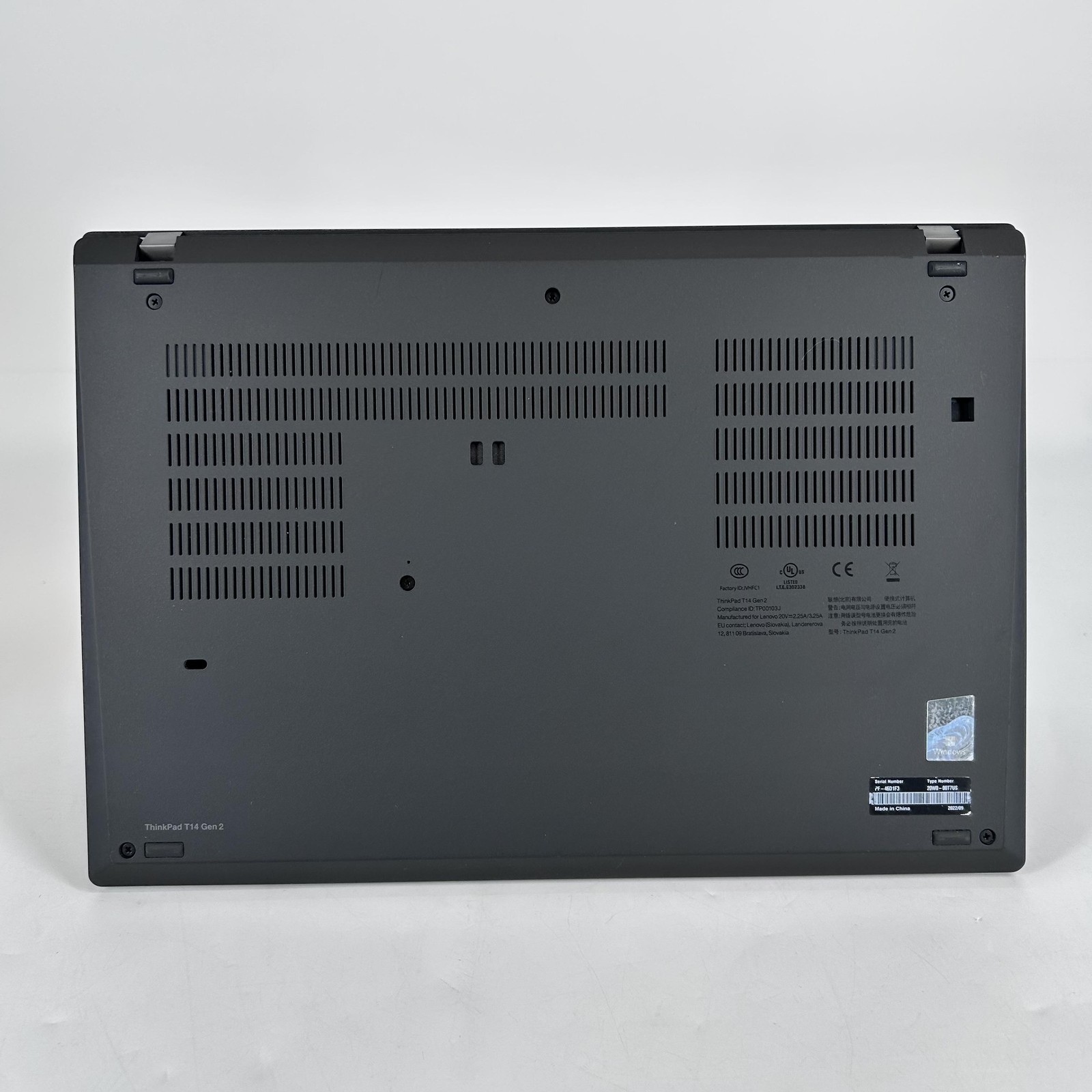Lenovo ThinkPad T14 Gen 2 Black 4K i7-1165G7 2.80GHz 16GB 512GB SSD Good
