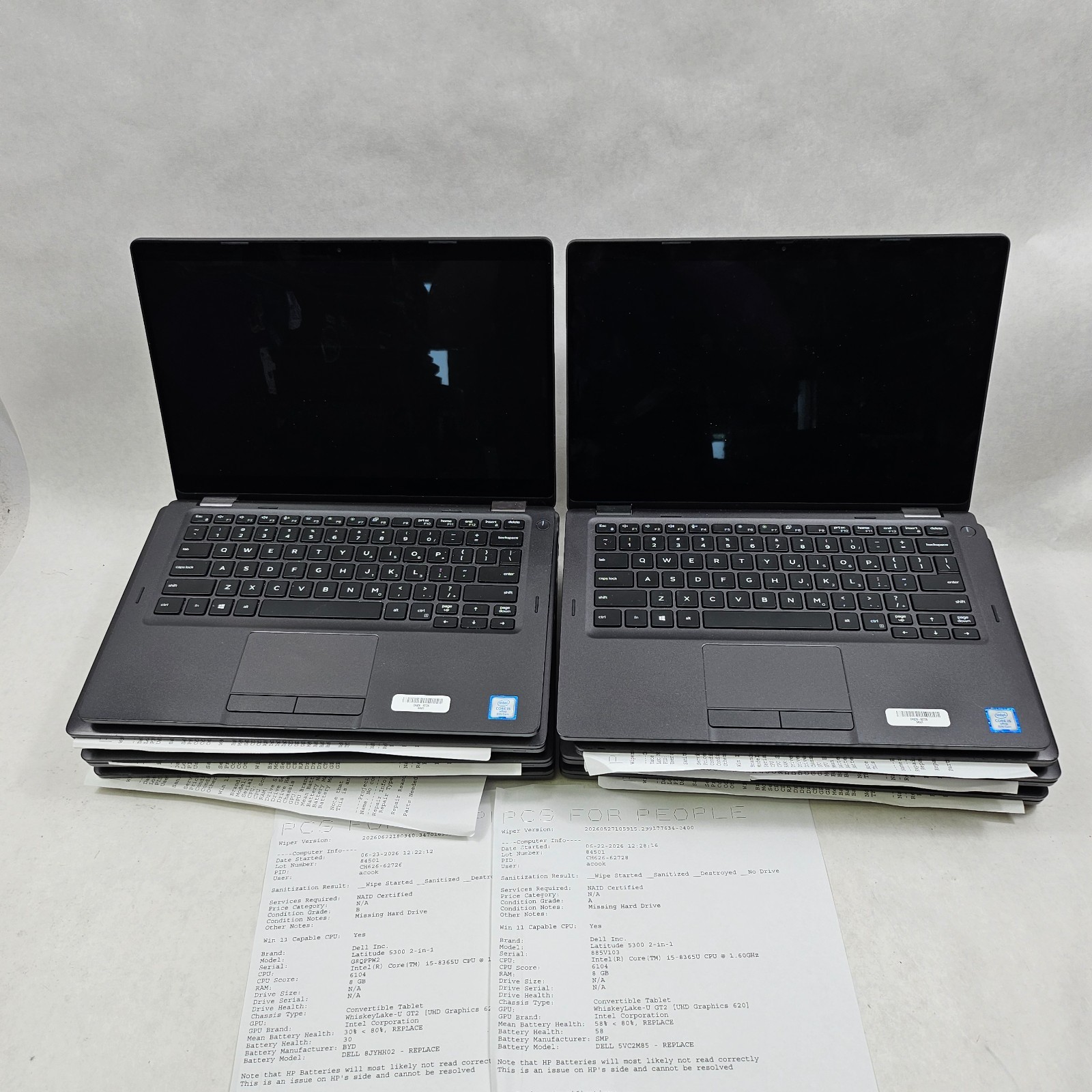 Lot of 9 Dell Latitude i5 8th / 9th Gen 5300 2-in-1 / 5400 / 5401 No SSD *Read