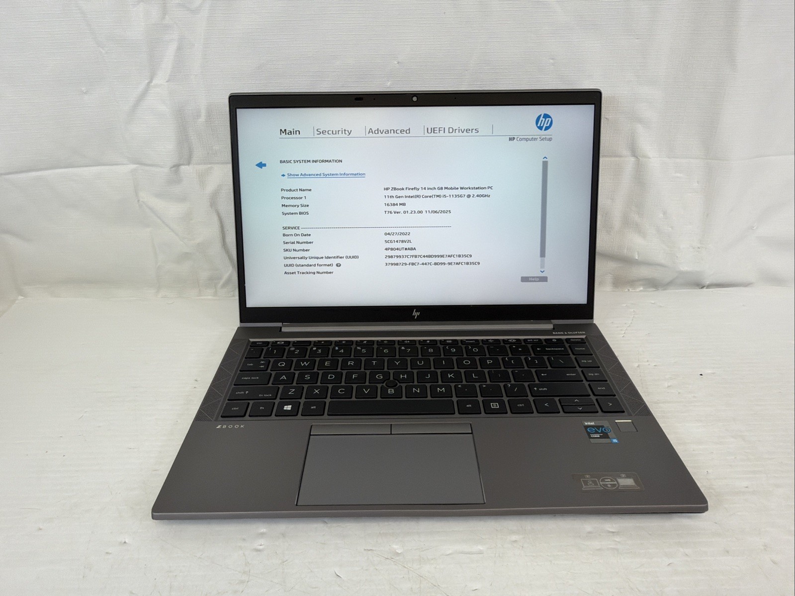 HP ZBook Firefly 14-inch G8 Core i5-1135G7@2.40GHz 16GB RAM NO SSD/OS Unit #5